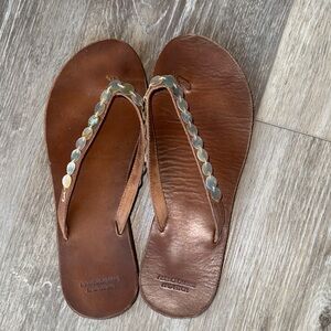 Abercrombie & Fitch Brown Sandals with Gold Accents